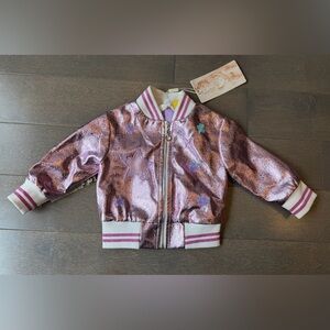 Girls Metallic Pink Bomber Jacket - [Brand]
